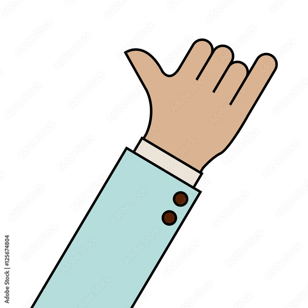 human arm and hand making a expression over white background. vector illustration human arm and hand making a expression over white background. vector illustration