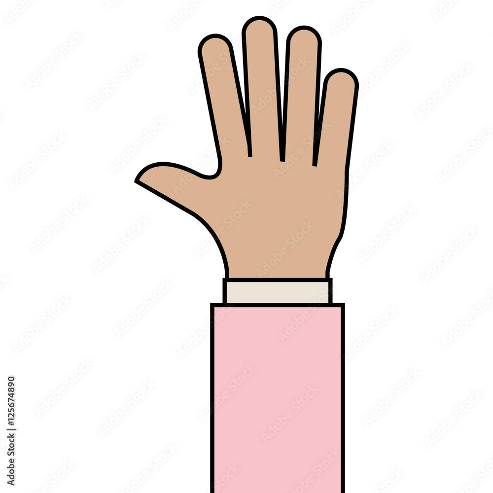 human arm and open hand making a expression over white background. vector illustration human arm and open hand making a expression over white background. vector illustration