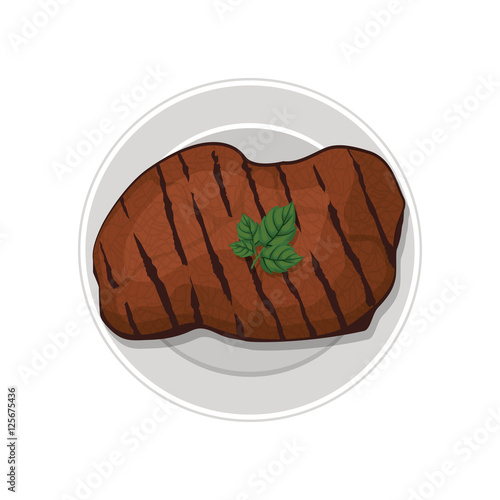 steak meat icon over white background. nutritive and fresh food design. vector illustration