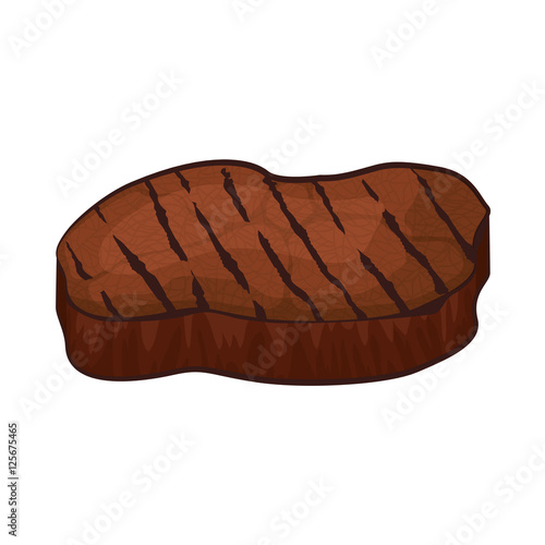 steak meat icon over white background. nutritive and fresh food design. vector illustration