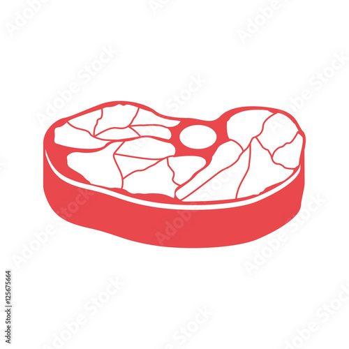 steak meat icon over white background. nutritive and fresh food design. vector illustration
