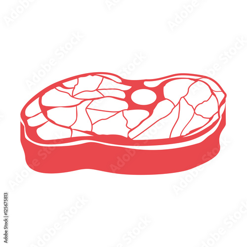 steak meat icon over white background. nutritive and fresh food design. vector illustration