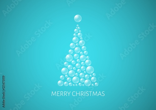 christmas poster with abstract bubble tree