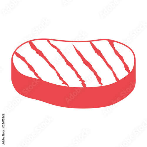 steak meat icon over white background. nutritive and fresh food design. vector illustration