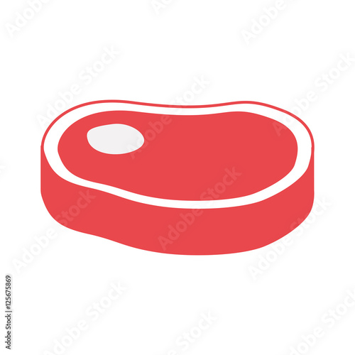 steak meat icon over white background. nutritive and fresh food design. vector illustration