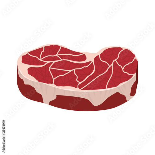 steak meat icon over white background. nutritive and fresh food design. vector illustration