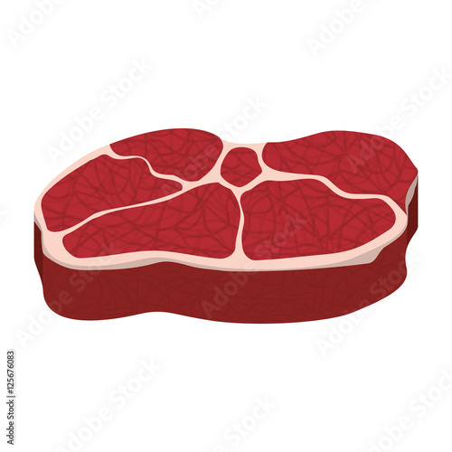 steak meat icon over white background. nutritive and fresh food design. vector illustration