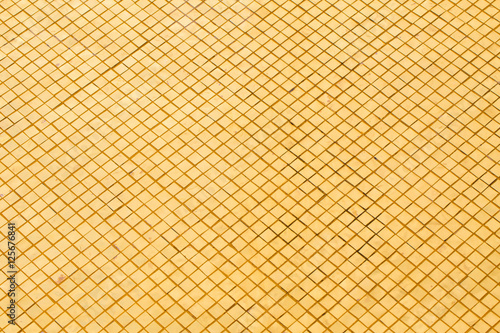 Golden tile or Gold mosaic background, Yellow luxury Square shape.