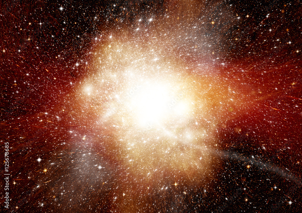 Stars, dust and gas nebula in a far galaxy Stars, dust and gas nebula in a far galaxy