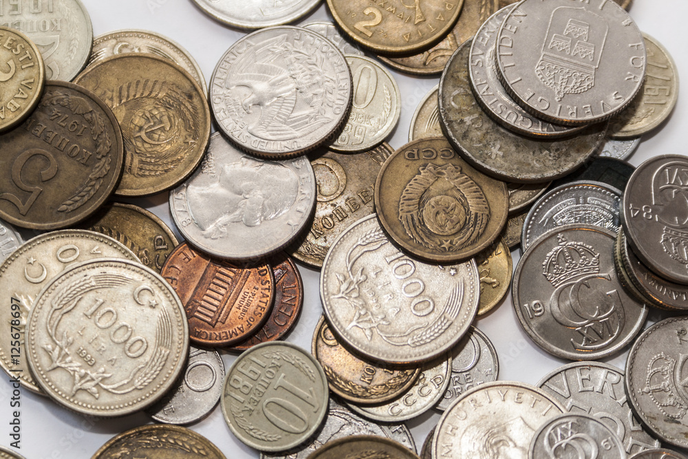Collection of old coins from all over the world Collection of old coins from all over the world