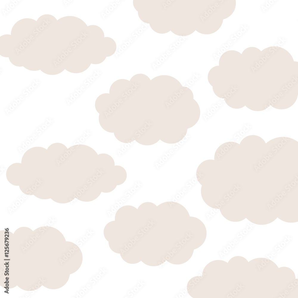 brown clouds over white background design. vector illustration