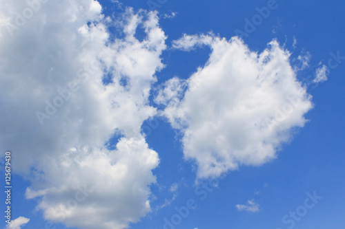 White clouds in the blue sky