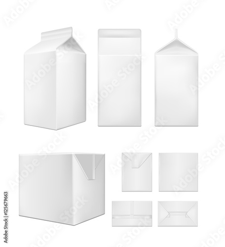 White cardboard package for beverage, juice and milk © Кseniia_designer