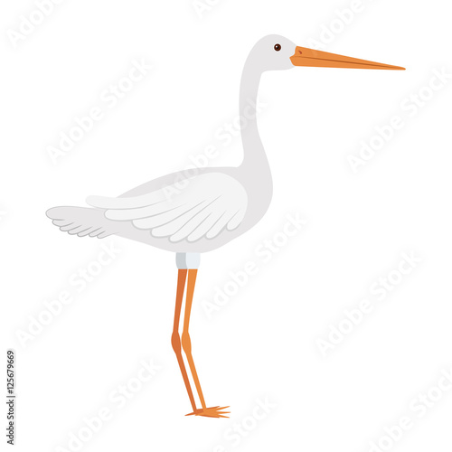cartoon stork bird icon over white background. vector illustration