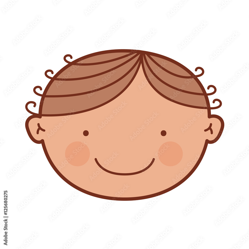 cartoon cute boy smiling over white background. vector illustration