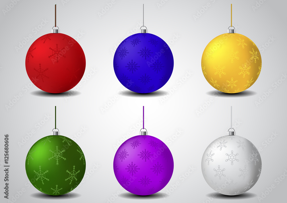 Set of christmas ball vector object Set of christmas ball vector object