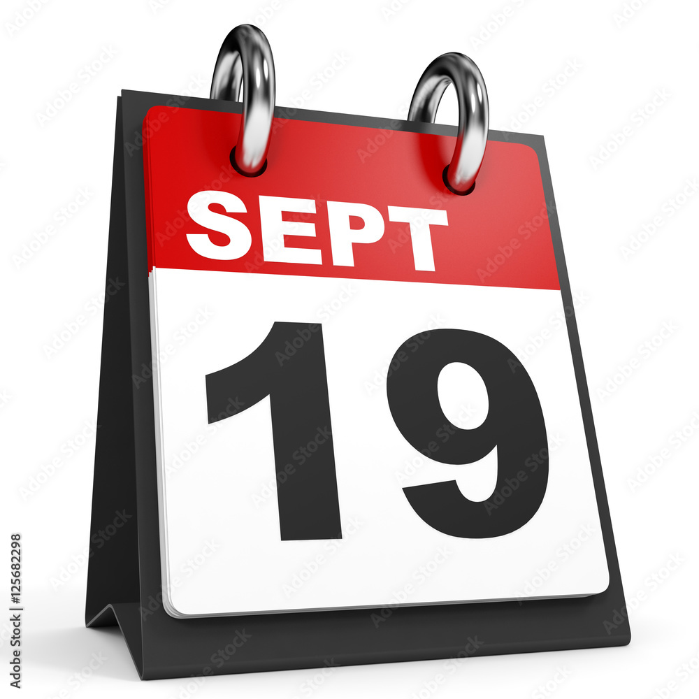 September 190 September 19. Calendar on white background. Stock Illustration | Adobe ...