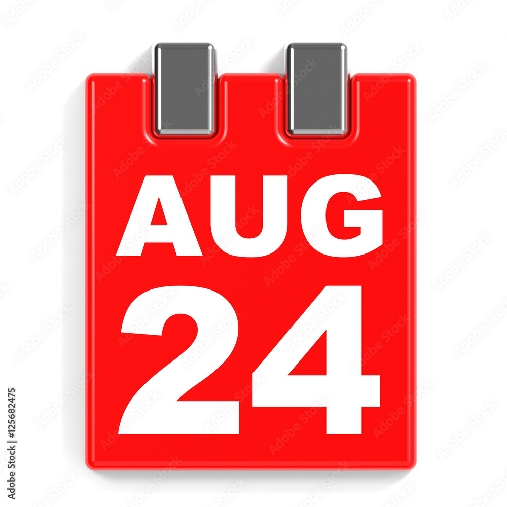August 24. Calendar on white background. Stock Illustration Adobe Stock