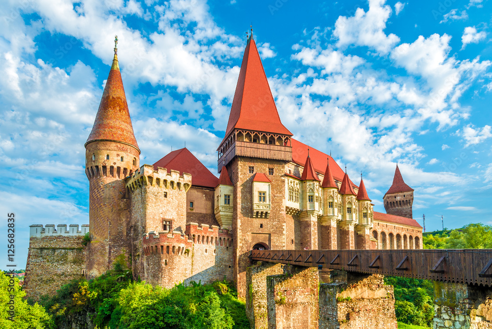 Fototapeta premium Medieval Hunyad Corvin castle, Hunedoara town,Transylvania regiom,Romania,Europe