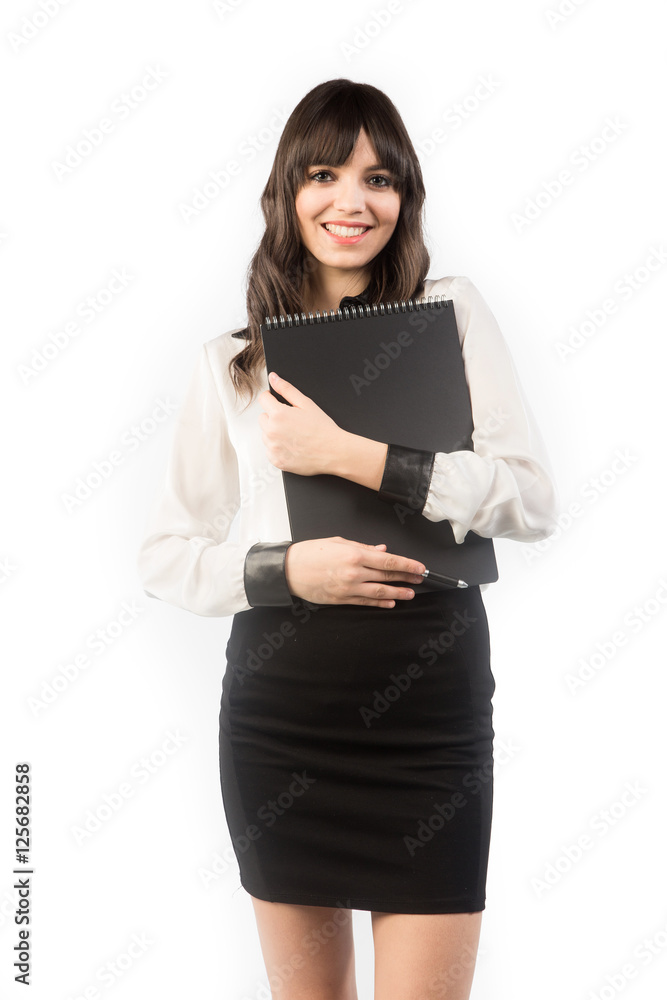 bellissima ragazza manager business su fondale bianco bellissima ragazza manager business su fondale bianco