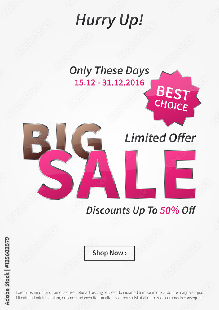 Poster Big Sale Limited Offer vector illustration Poster Big Sale Limited Offer vector illustration