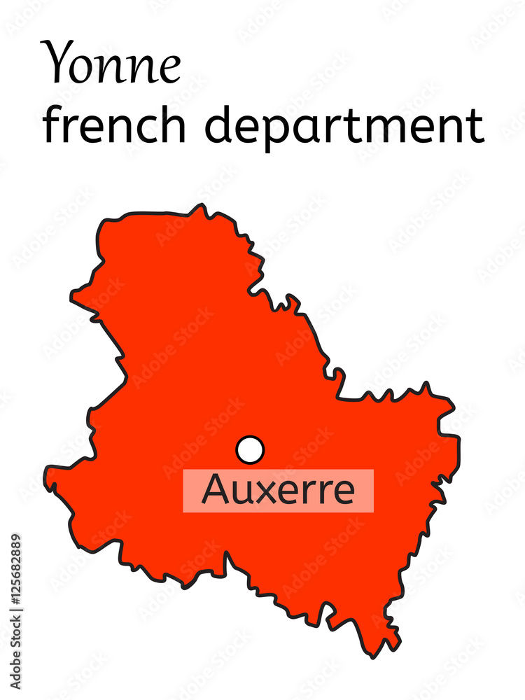 Yonne french department map Adobe Stock