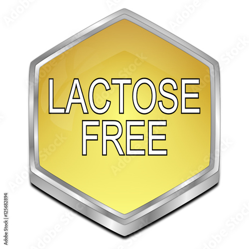 Lactose free Button - 3D illustration