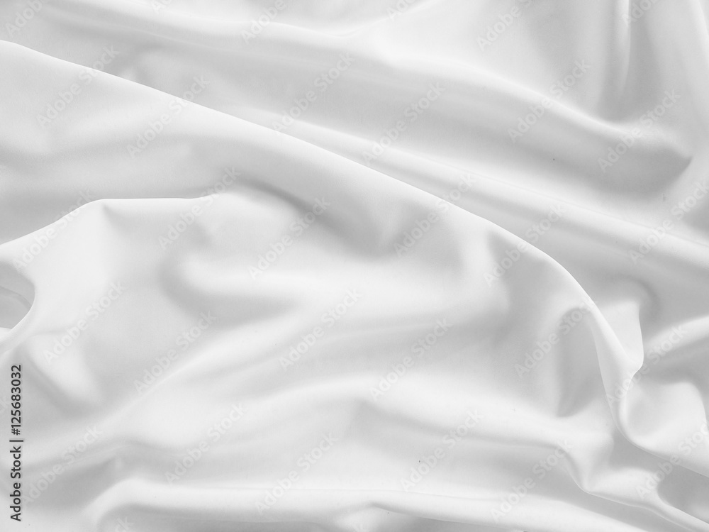 Texture of rippled white fabric background