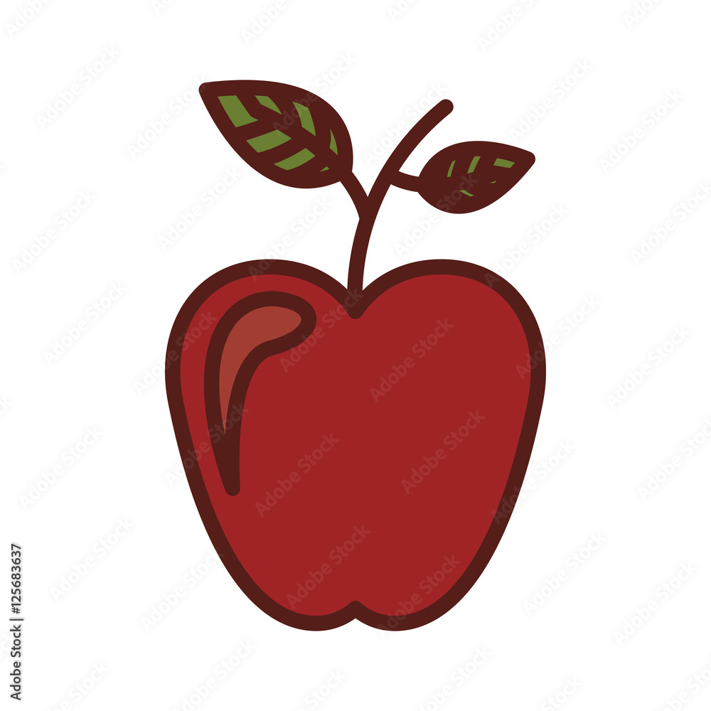 Fototapeta premium red apple fruit icon over white background. healthy food design. vector illustration