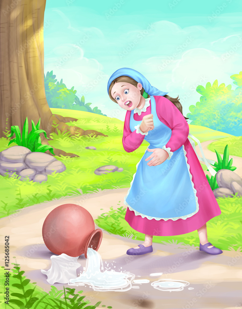 The dreamy milk maid story (16) Stock Illustration