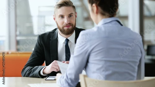 Candidate and interviewer - job interview concept