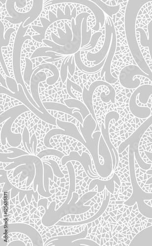 Seamless white floral lace pattern