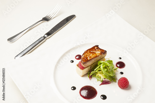 Wallpaper Mural Foie gras on white plate Torontodigital.ca