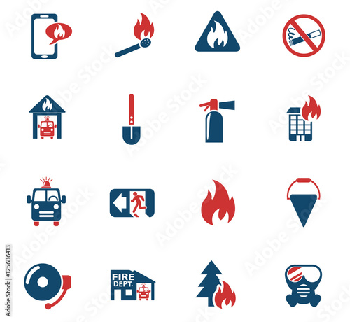 fire brigade icon set