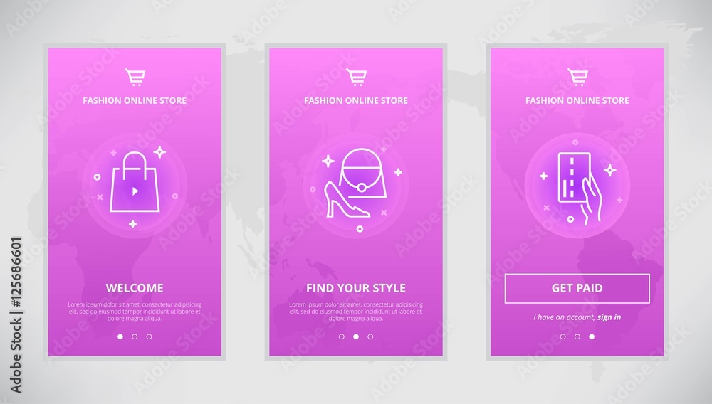Fashion online store app design Fashion online store app design