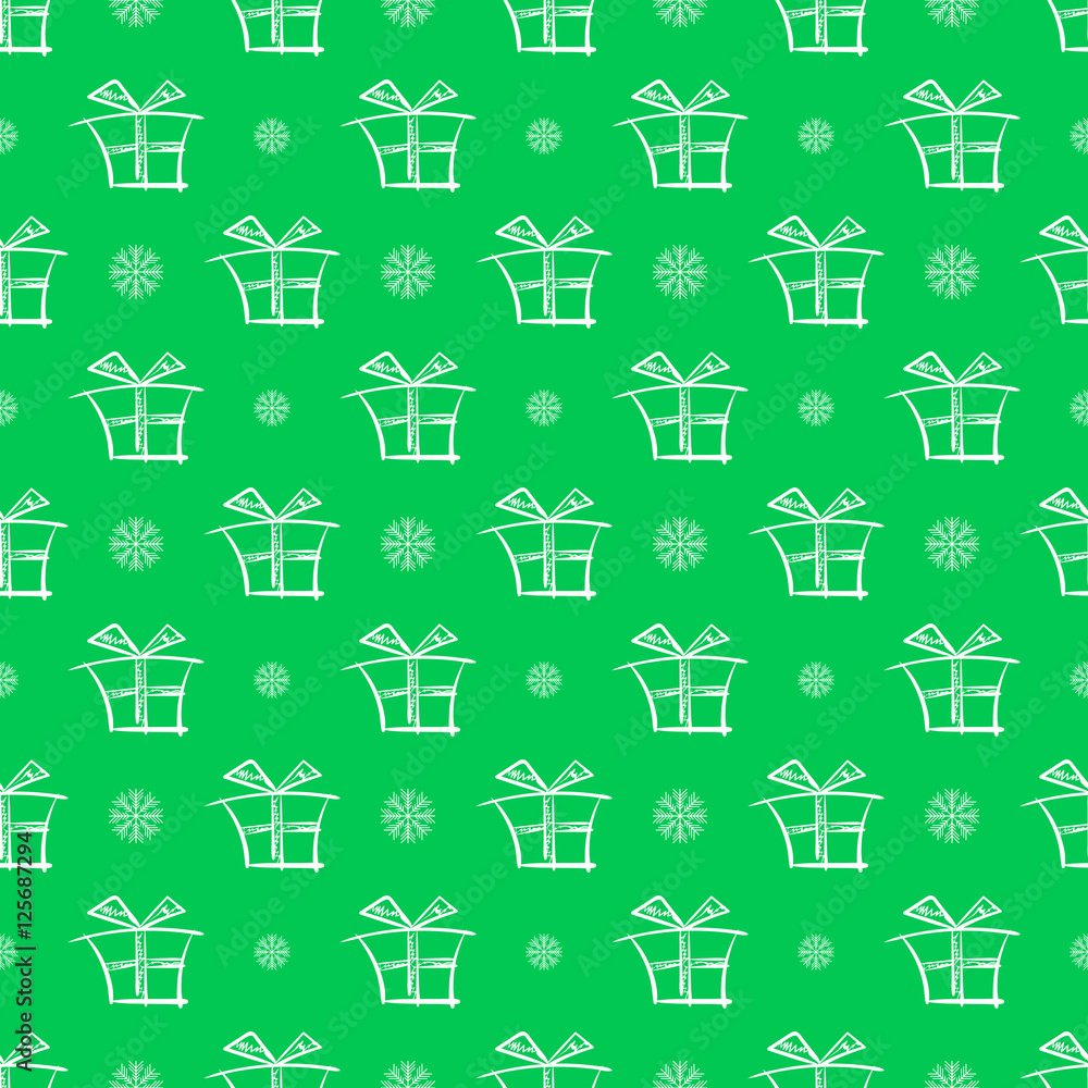 Seamless merry christmas and new year pattern with gift box. Vector background. Holiday decorations. Seamless merry christmas and new year pattern with gift box. Vector background. Holiday decorations.