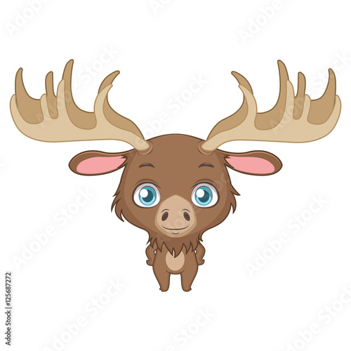 Cute moose illustration art