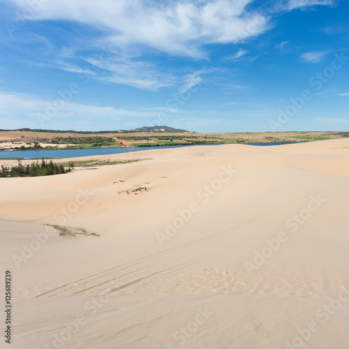 white sand dune desert in Mui Ne, Vietnam