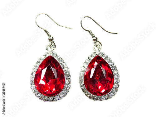 jewelry earrings with bright crystals