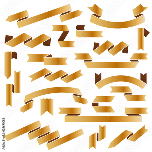 golden ribbon banners