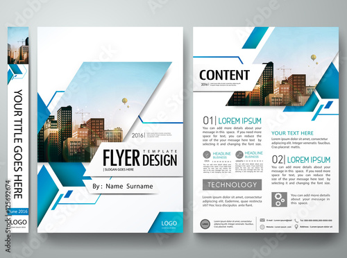 Brochure design template vector.Blue abstract square cover book portfolio presentation poster.City design on A4 brochure layout. Flyers report business magazine poster layout portfolio template.