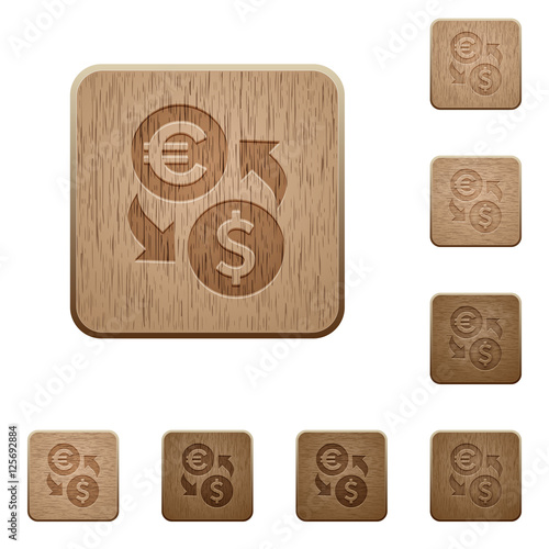 Euro Dollar exchange wooden buttons