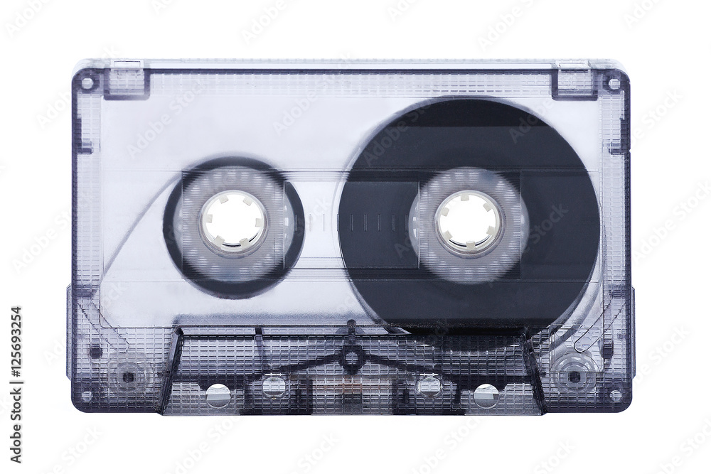 Fototapeta premium audio cassette tape isolated on white background