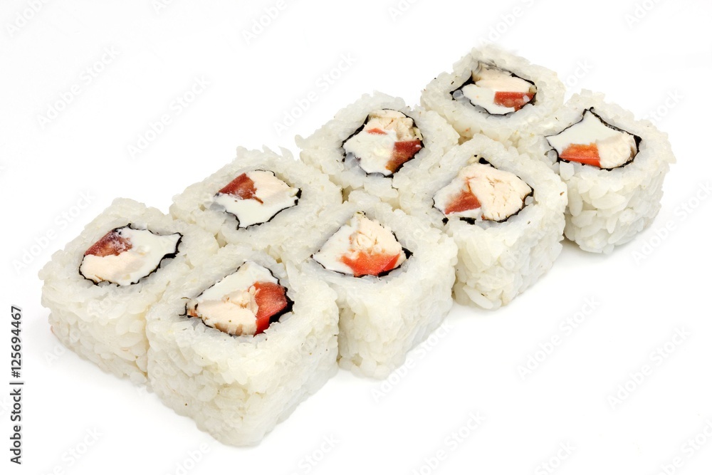 Japanese seafood sushi , roll, isolated Japanese seafood sushi , roll, isolated