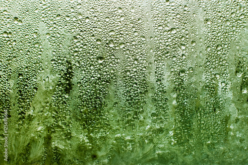 frost patterns on window photo