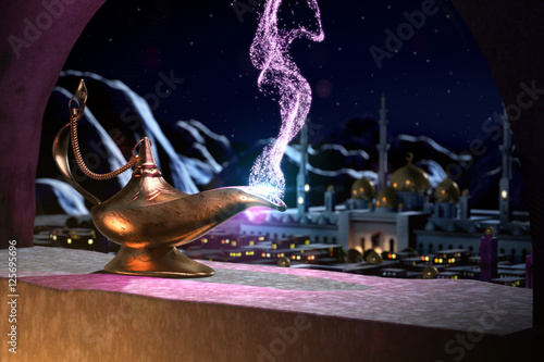 3D fairytale of magic lamp
