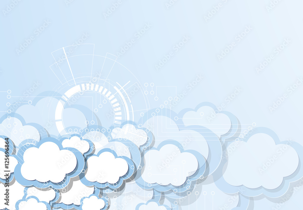 Modern cloud technology. Integrated digital web concept Modern cloud technology. Integrated digital web concept
