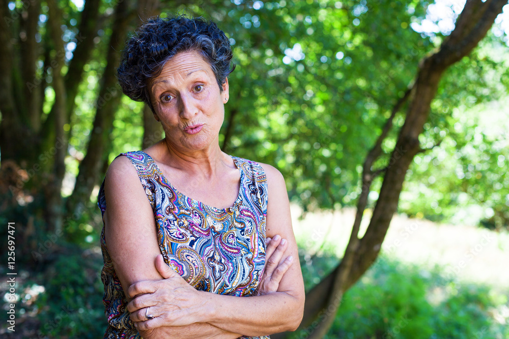 happy middle aged woman