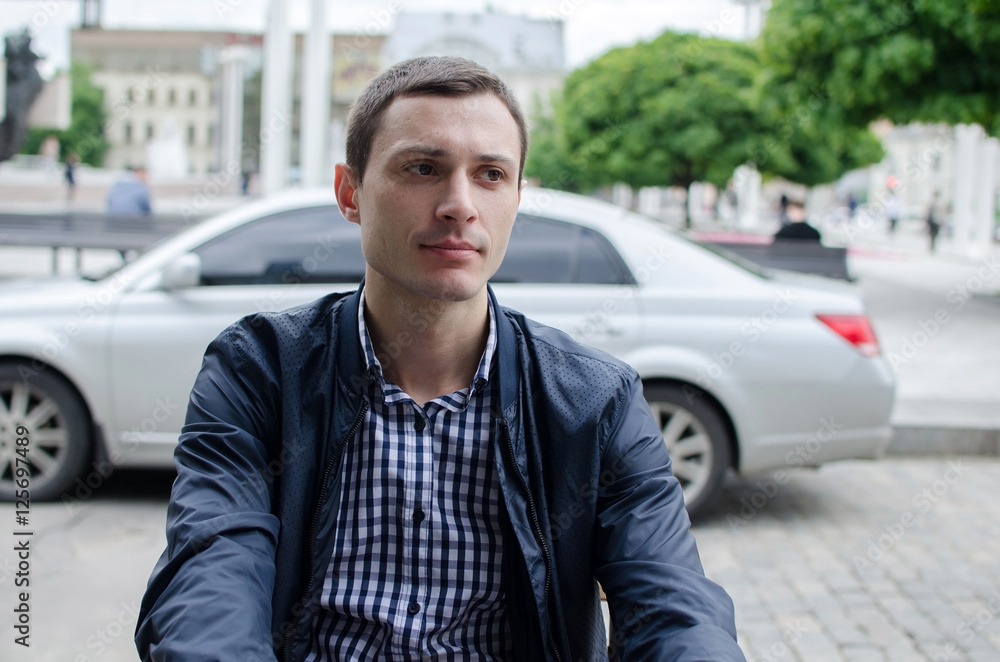 Fototapeta premium Young man resting and walking