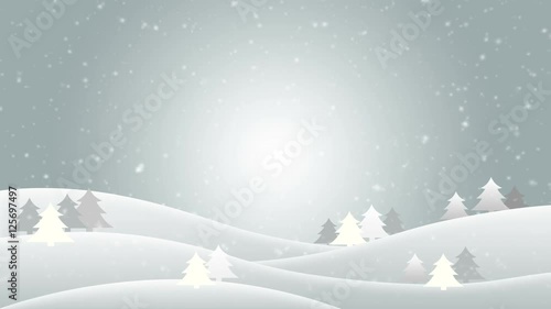 Falling snow in a winter background – looping snow
